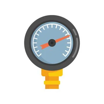 Manometer icon flat vector. Gas pressure Stock Illustration