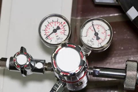 Manometer in nuclear laboratory Stock Photos
