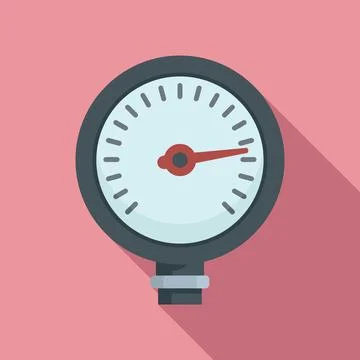 Manometer pipeline icon flat . Gas pressure Stock Illustration