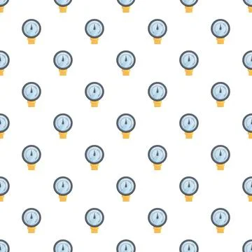 Manometer pressure gauge dial seamless pattern background Stock Illustration