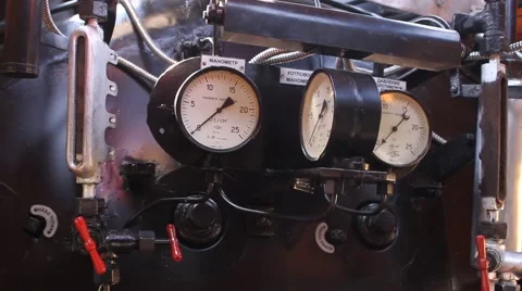 Manometers in old train Video stock 47061362