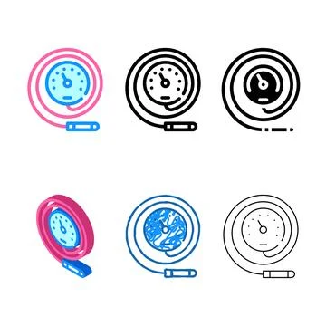 Manometric thermometer color icon vector variety color Stock Illustration