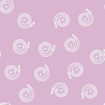 Manometric thermometer line vector seamless pattern black Stock Illustration