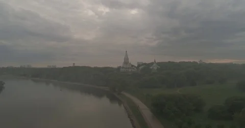 Manor of Kolomenskoye aerial Stock Footage 81404341