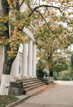 Manor with white columns Stock Photos