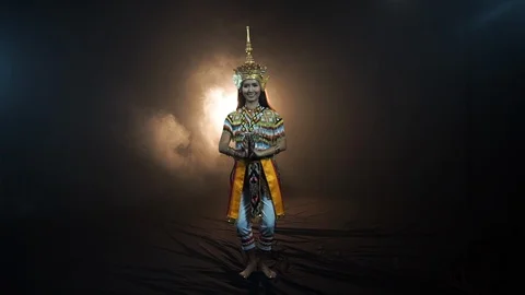 Manora dance is a traditional dance performance art of the South Stock Footage 126230136