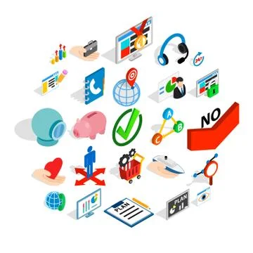 Manpower icons set, isometric style Stock Illustration