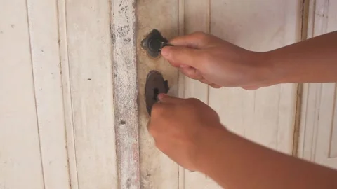 Man's activity is locking the house door safely Stock Footage 321993003