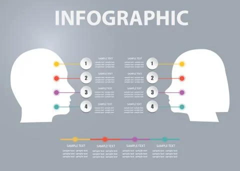 The man's and woman's common data and features infographic Stock Illustration