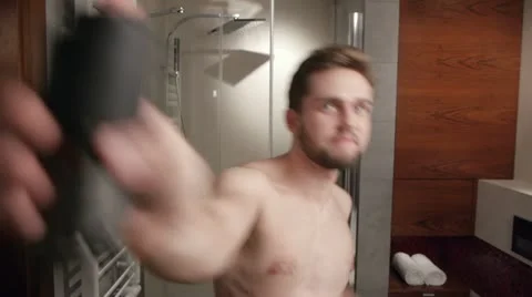 Man's bathroom routine Stock Footage 11845809