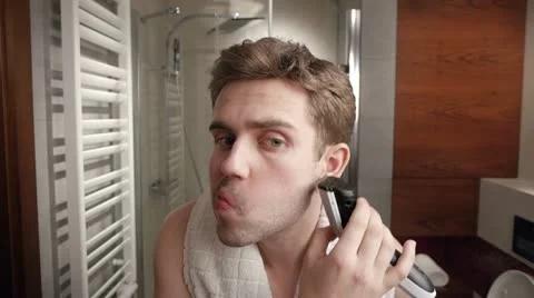 Man's bathroom routine Video stock 11848330