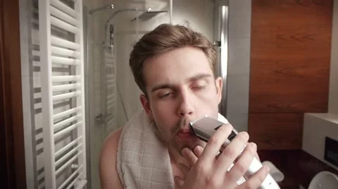 Man's bathroom routine Stock Footage 11848468