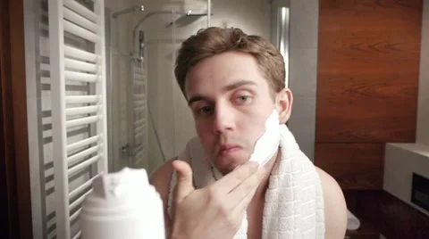 Man's bathroom routine Video stock 11848669