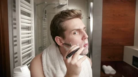 Man's bathroom routine Stock Footage 11848922