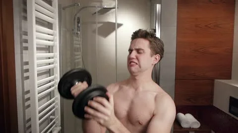 Man's bathroom routine Stock Footage 11849175