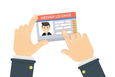 Man's driver license. 스톡 일러스트