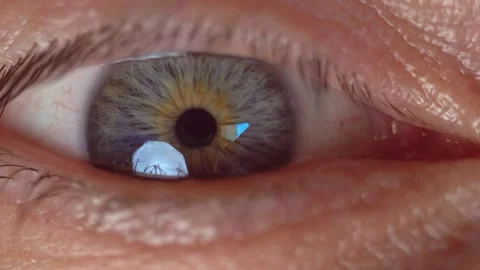 A man's eye with a beautiful blue iris in close-up Stock Footage 277876295