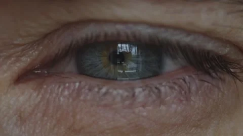 A man's eye with a beautiful blue iris in close-up. Healthy eyesight Video stock 285012342