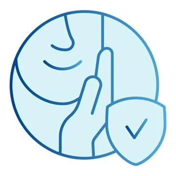 Mans face after shaving flat icon. Smooth skin blue icons in trendy flat style Illustrazione stock