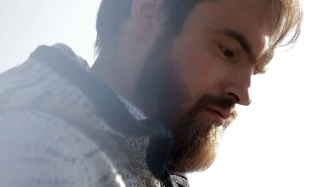 Man's face close-up Stock Footage 71824696