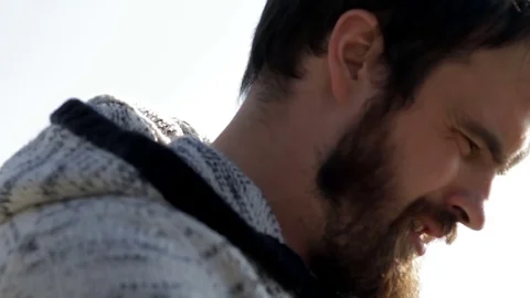 Man's face close-up Video stock 71825363