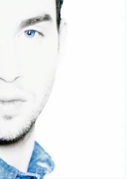 Man's face, partial view, close-up, portrait Stock Photos