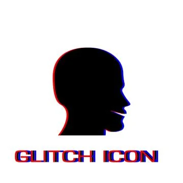 Man's face shape icon flat. Stock Illustration