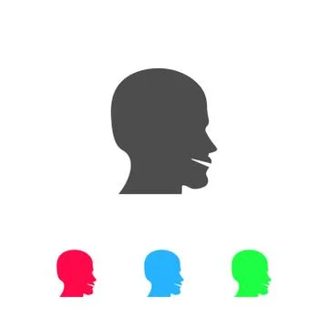 Man's face shape icon flat. Stock Illustration