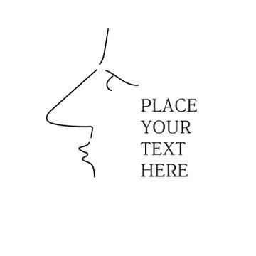 Man`s face silhouette with text Illustrazione stock
