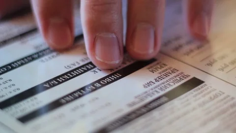 Man's fingers on the menu list Stock Footage 70943953