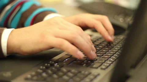 Man's fingers typing on the keyboard Stock Footage 47176540