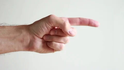 Man's forefinger pointing forward Vídeos de archivo 75048746