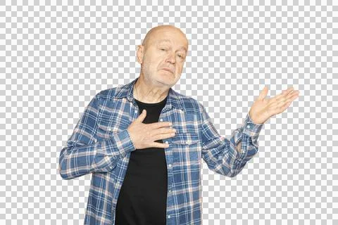 A man's gestures while speaking Foto stock