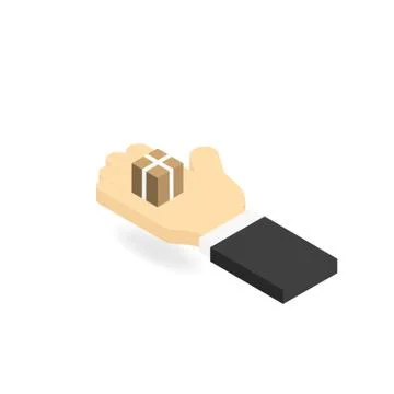 Man's hand and a box. The concept of the delivery of goods. Stock Illustration