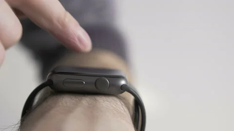 Man's hand with Apple Watch Stock Footage 62209055
