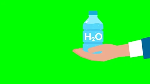 Man's hand with a bottle of water. Drought, thirst. Lack of water. Hand appears Stock Footage 271320007