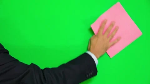 Man's Hand Cleaning Green Surface With Rag Stock-Footage 56598597
