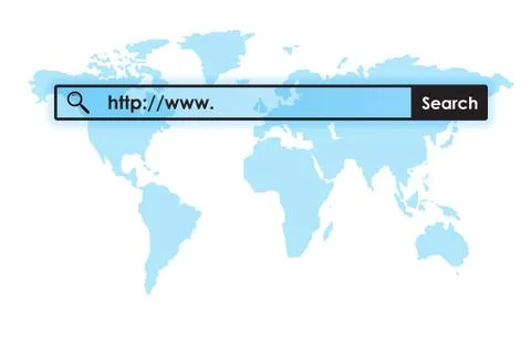 Man's hand clicks on the address bar Stock-Illustration