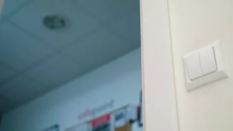 A Man's Hand Closing a Door Stock Footage 82647008