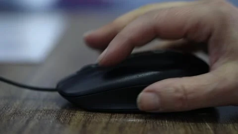 A mans hand with computer mouse 2 Stock Footage 314961427