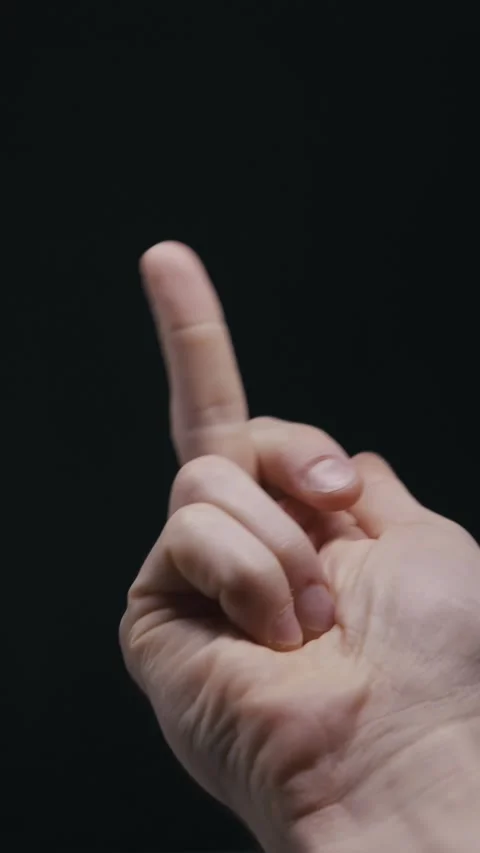 Mans Hand Giving The Offensive Middle Finger Gesture 스톡 동영상 329964664