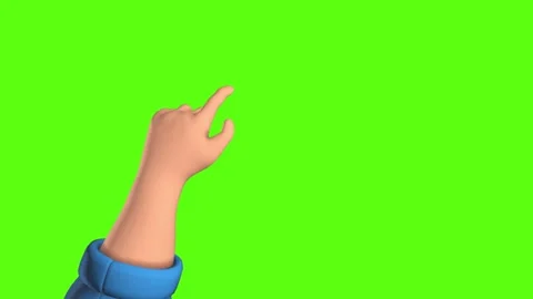 Man's hand. Hand pressing. Green background. Top view. Stock Footage 295306133