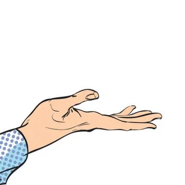 Man's hand holding out for something. Man demanding something. Stock Illustration