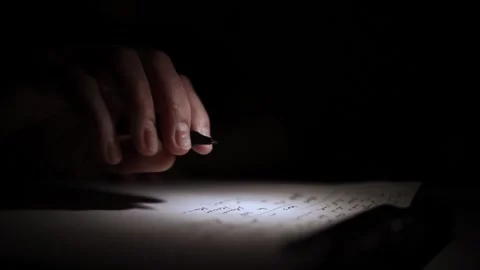 Mans Hand Holding a Pen While Writing on a Notebook. Journaling his thought.. 스톡 동영상 306064513