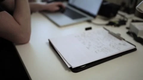 Mans Hand Holding a Pen While Writing on a Notebook. Journaling his thought.. 스톡 동영상 306064544
