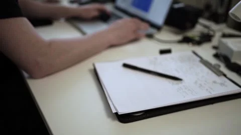 Mans Hand Holding a Pen While Writing on a Notebook. Journaling his thought.. 스톡 동영상 306064656