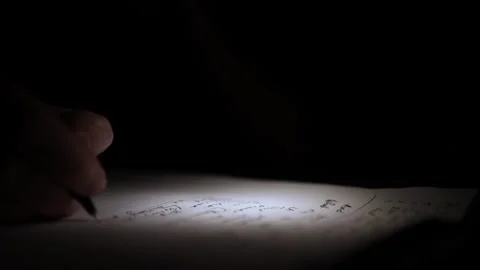 Mans Hand Holding a Pen While Writing on a Notebook. Journaling his thought.. Stock-Footage 306066589