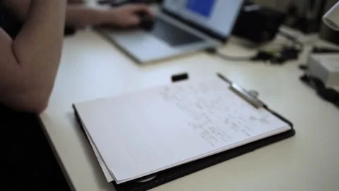 Mans Hand Holding a Pen While Writing on a Notebook. Journaling his thought.. 스톡 동영상 306069235