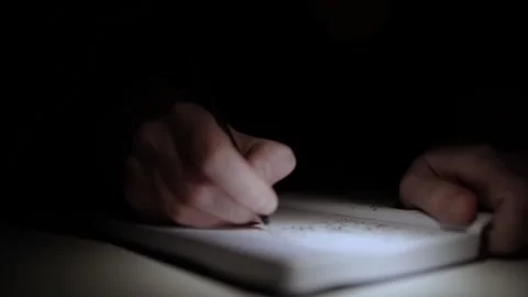 Mans Hand Holding a Pen While Writing on a Notebook. Journaling his thought.. 스톡 동영상 306069967