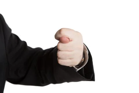 Man's hand indicates greed Stock Photos